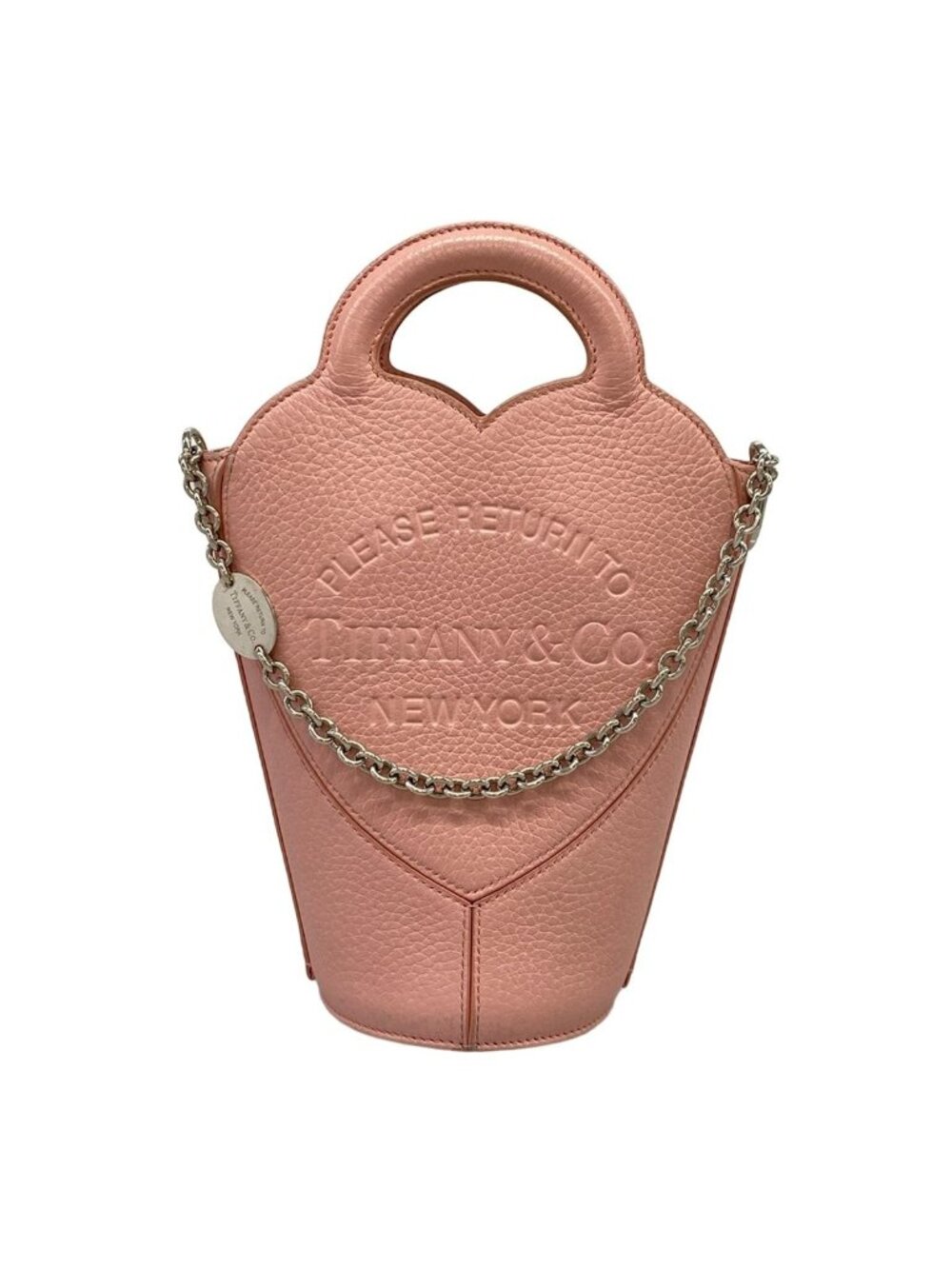 Tiffany & Co Tote Bag Return to Tiffany Heart Pink Chain Handle 2-Way Leather